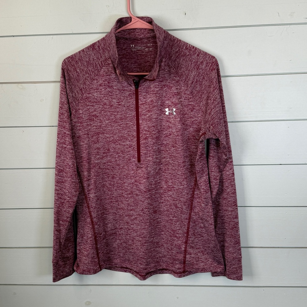 Under Armour maroon red half zip women's size large‎